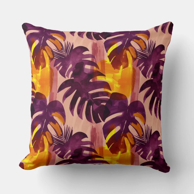 Simple abstract pattern with leaves of monstera, f cushion (Front)