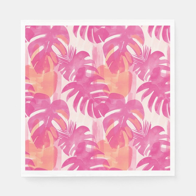 Simple abstract pattern with leaves of monstera, f napkin (Front)