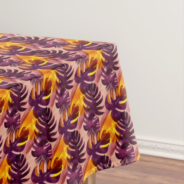 Simple abstract pattern with leaves of monstera, f tablecloth (In Situ)