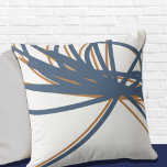 Simple Abstract Ribbon Design Cushion<br><div class="desc">Stylish pillow features a simple artistic abstract ribbon composition in blue and orange on a simple white background. This abstract composition is built on combinations of repeated ribbons, which are overlapped and interlaced to form a stylish abstract design. An elegant artistic decorative pillow for your bedroom or favourite chair, a...</div>