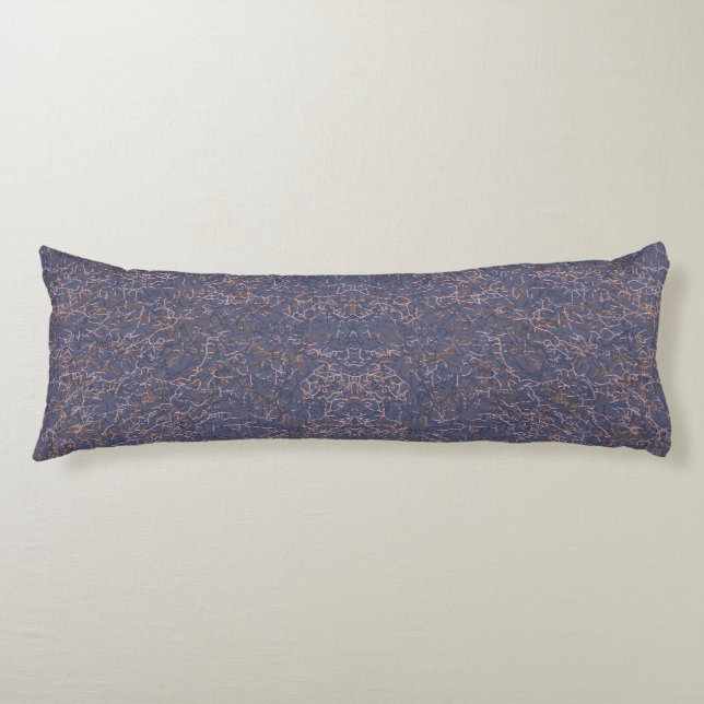 Simple Abstract Thread Art Blue Pattern Body Cushion (Front)