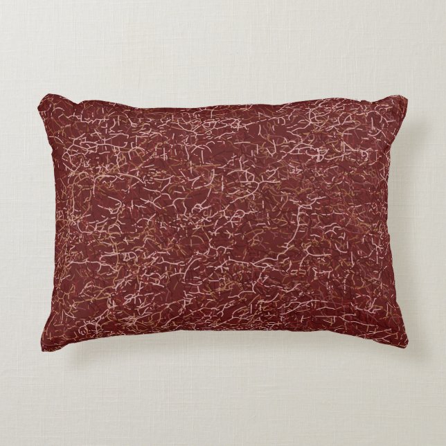 Simple Abstract Thread Art Red Pattern Decorative Cushion (Front)
