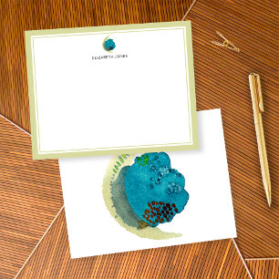 Simple Abstract Watercolor Personalised Stationery Card