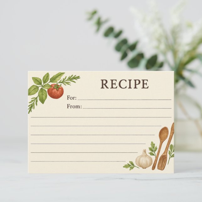 Simple Accents of Tuscany Recipe Card (Standing Front)
