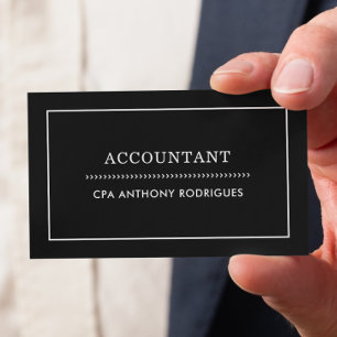 Simple Accountant Black Business Card