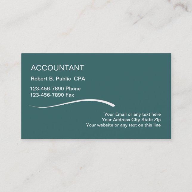 Simple Accountant Business Cards (Front)