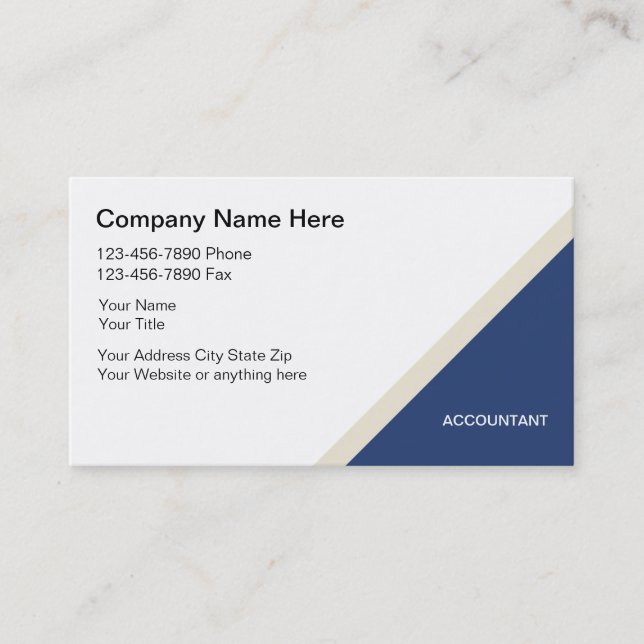 Simple Accountant Business Cards (Front)