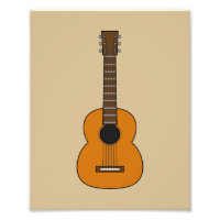 Simple Acoustic Guitar Cartoon