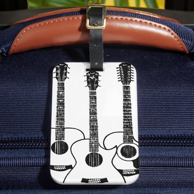 Simple Acoustic Guitars Luggage Tag (Front Insitu 2)