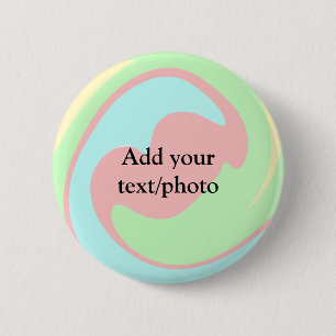 Simple acrylic pour marble add your text name cust 6 cm round badge