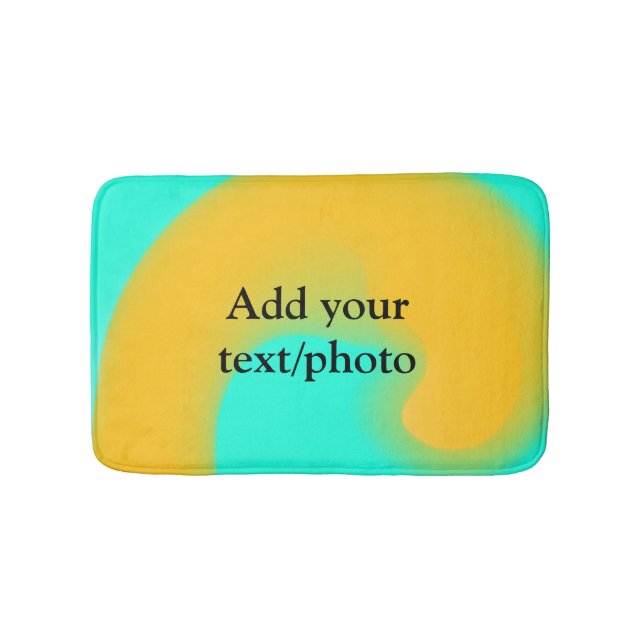 Simple acrylic pour marble add your text name cust bath mat (Front)