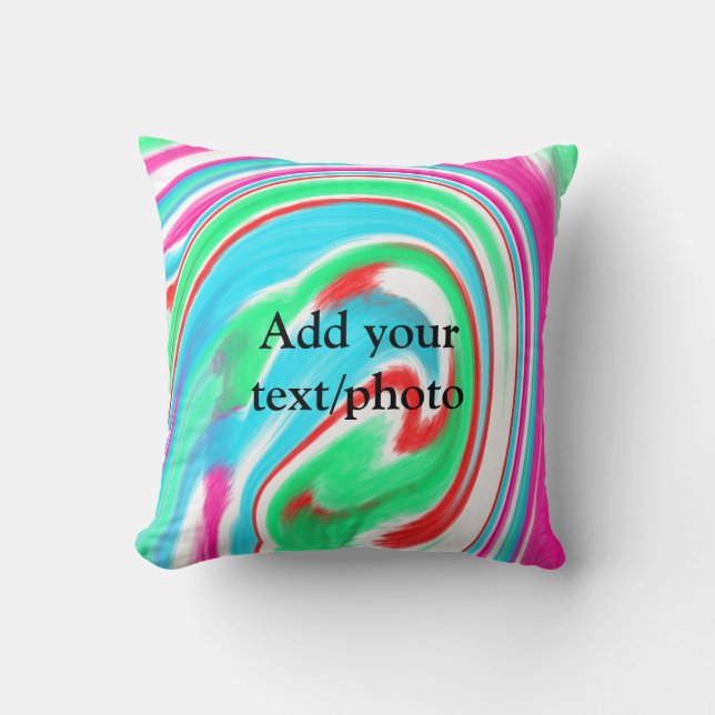 Simple acrylic pour marble add your text name cust cushion (Front)