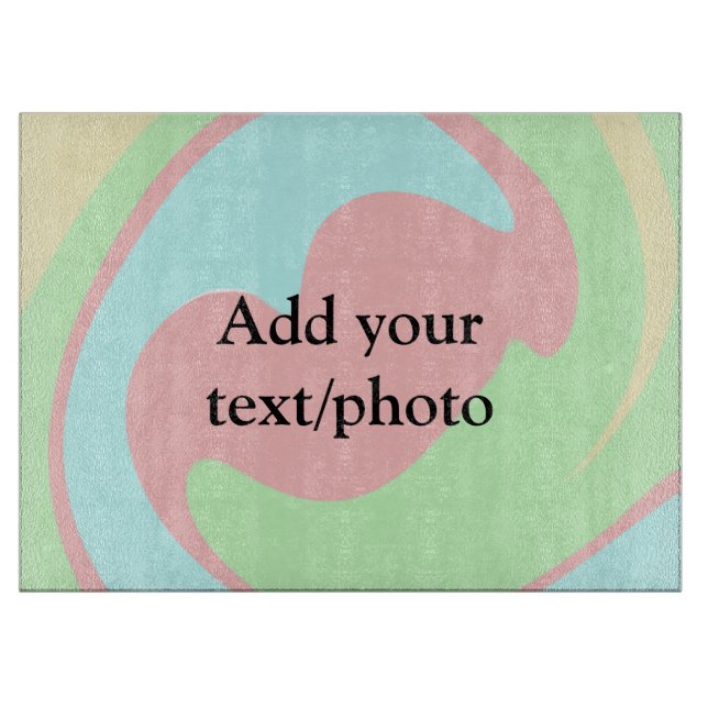 Simple acrylic pour marble add your text name cust cutting board (Front)