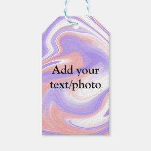 Simple acrylic pour marble add your text name cust gift tags