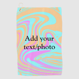 Simple acrylic pour marble add your text name cust golf towel