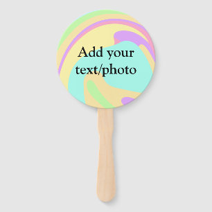 Simple acrylic pour marble add your text name cust hand fan