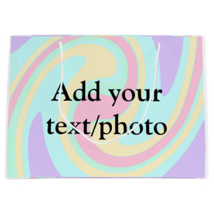 Simple acrylic pour marble add your text name cust large gift bag