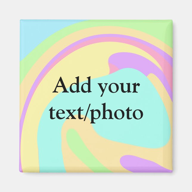 Simple acrylic pour marble add your text name cust magnet (Front)