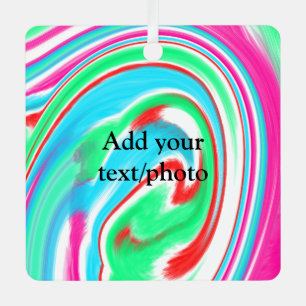 Simple acrylic pour marble add your text name cust metal tree decoration