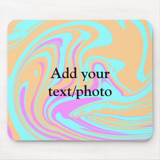 Simple acrylic pour marble add your text name cust mouse pad (Front)