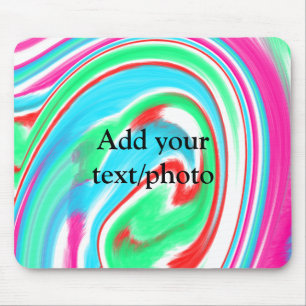 Simple acrylic pour marble add your text name cust mouse pad