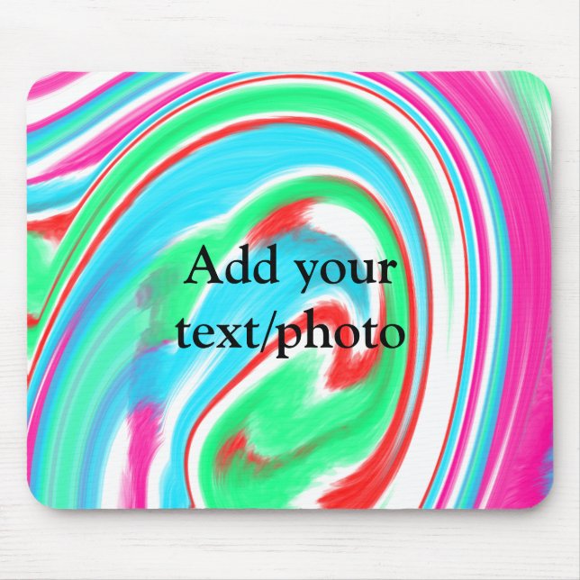 Simple acrylic pour marble add your text name cust mouse pad (Front)
