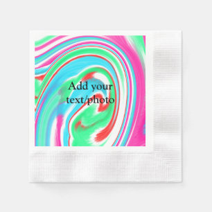 Simple acrylic pour marble add your text name cust napkin