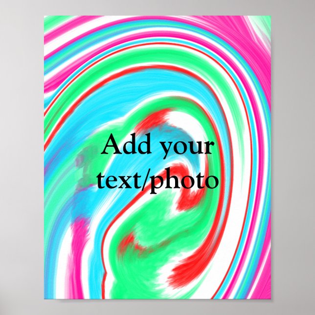 Simple acrylic pour marble add your text name cust poster (Front)