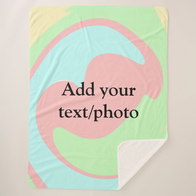 Simple acrylic pour marble add your text name cust sherpa blanket (Front)