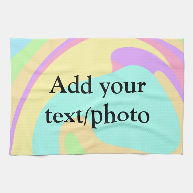 Simple acrylic pour marble add your text name cust tea towel (Horizontal)