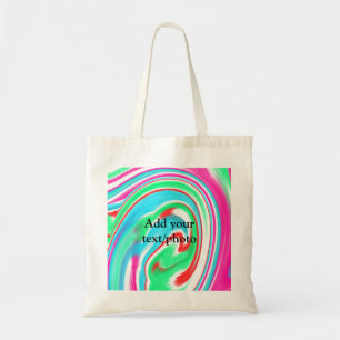 Simple acrylic pour marble add your text name cust tote bag