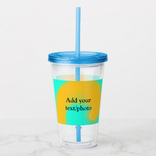Simple acrylic pour marble add your text name cust tumbler