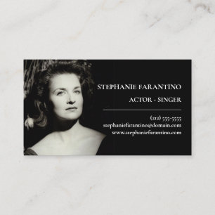 Simple Actor Black and White Photo Headshot Business Card