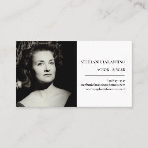 Simple Actor Black and White Photo Headshot Business Card