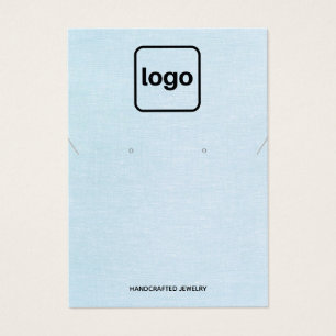 Simple Add Logo Blue Earring and Necklace Display