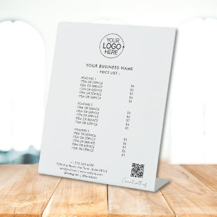 Simple Add Logo Connect With Us QR Code Price List Pedestal Sign