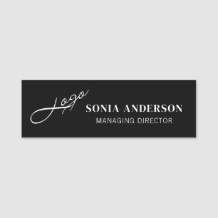 Simple & Add Logo Corporate Professional Employee Name Tag
