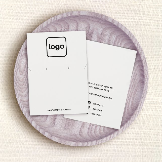 Simple Add Logo White Earring and Necklace Display (Creator Uploaded)