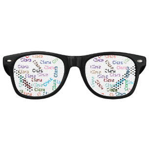 SIMPLE add name typography calligraphy colour name Retro Sunglasses