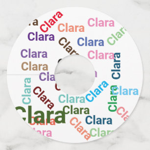 SIMPLE add name typography calligraphy colour name Wine Glass Tag