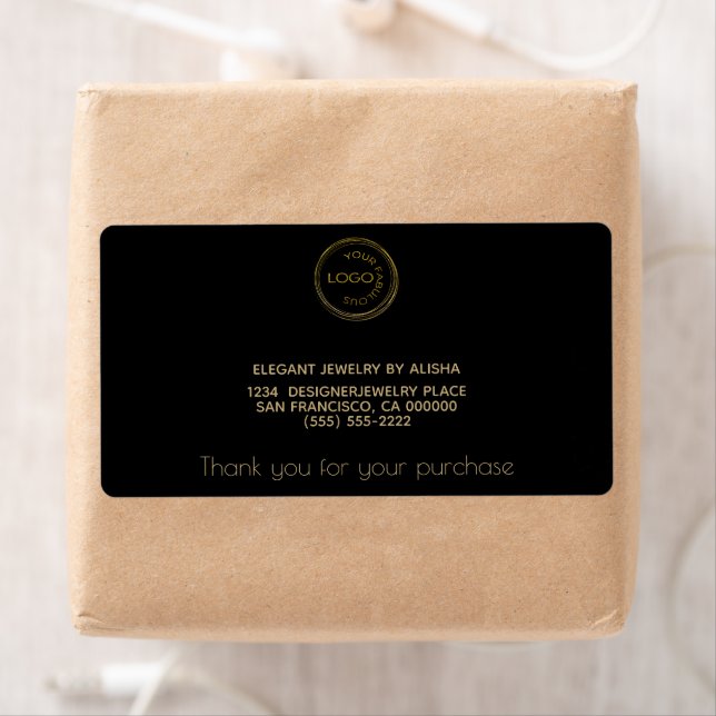 Simple Add Your Logo Black Gold Return Address (Insitu)