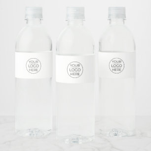 Simple Add Your Logo Business Water Bottle Label