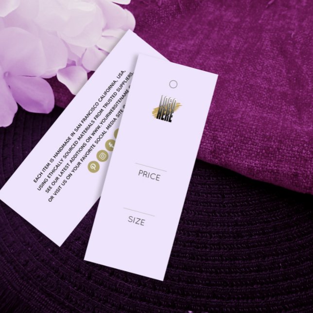 Simple Add Your Logo Lavender Clothing Price tag (Creator Uploaded)