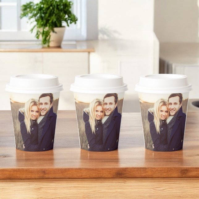 Simple Add Your Own Photo Text Paper Cups (Creator Uploaded)