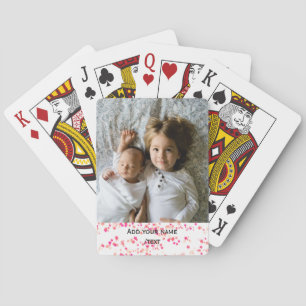 simple add your photo text colourful stars texture playing cards