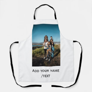simple add your photo text family holiday kids par apron