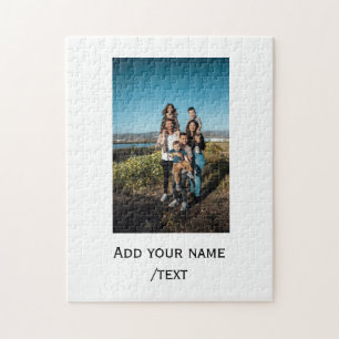 simple add your photo text family holiday kids par jigsaw puzzle