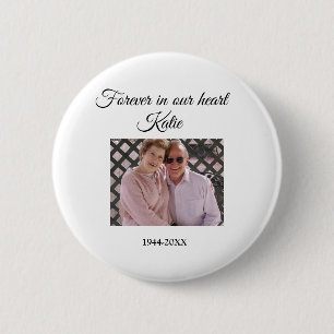 simple Add your photo text memorial keepsake 6 Cm Round Badge