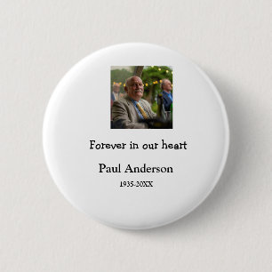 simple Add your photo text memorial keepsake 6 Cm Round Badge
