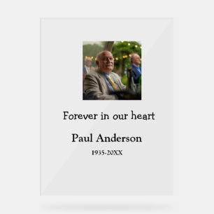 simple Add your photo text memorial keepsake Acrylic Sign